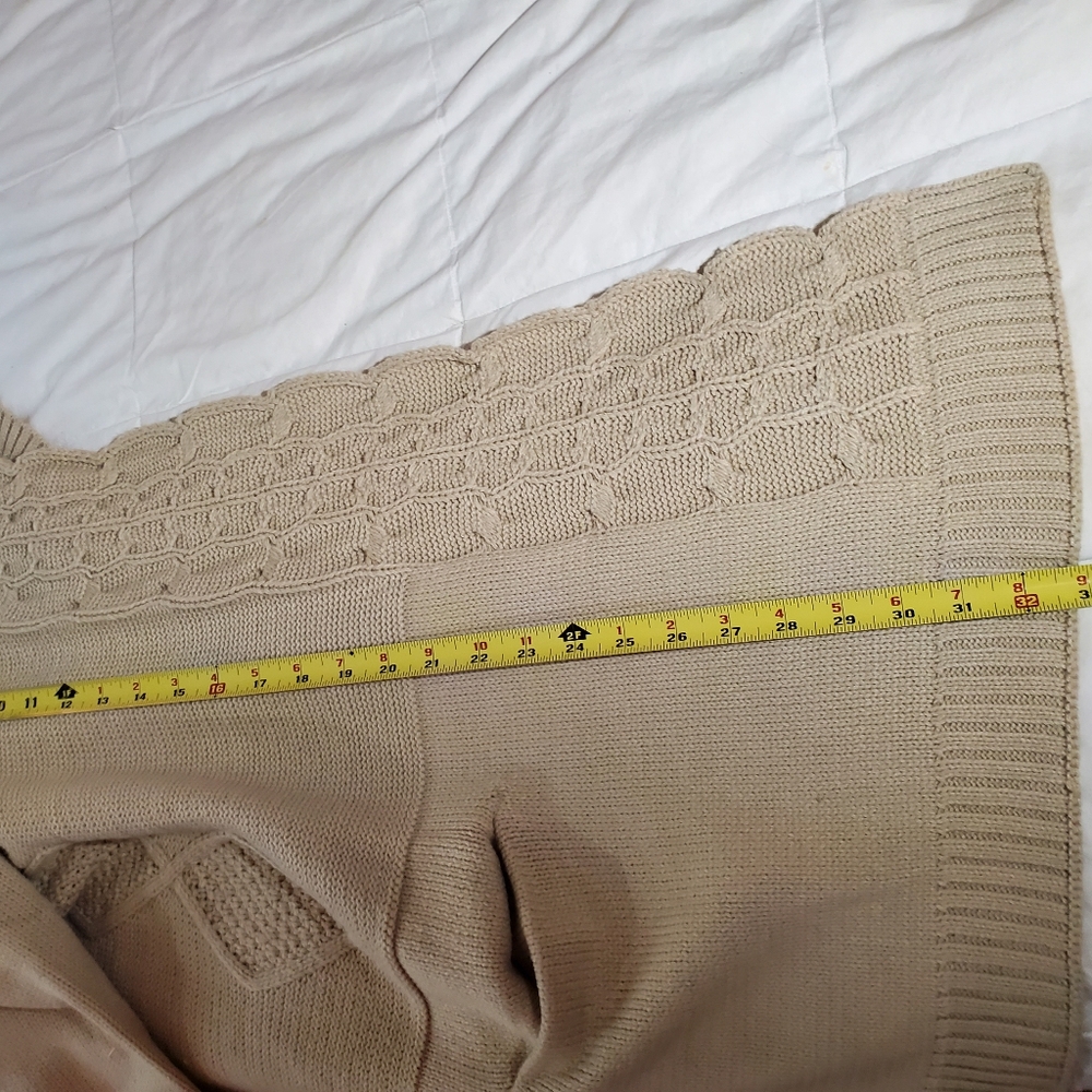 LOVE CRAZY Cable Knit Duster Cardigan Waterfall Style Open Front Size Lg. EUC - Picture 11 of 14